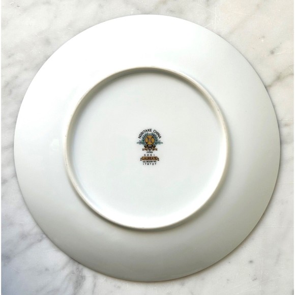 Bread Butter Plate Vintage Noritake China Laureate Japan 5651 Blue White Silver - Picture 4 of 4